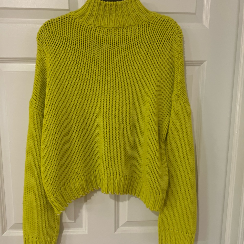 Highlighter yellow sweater NWT